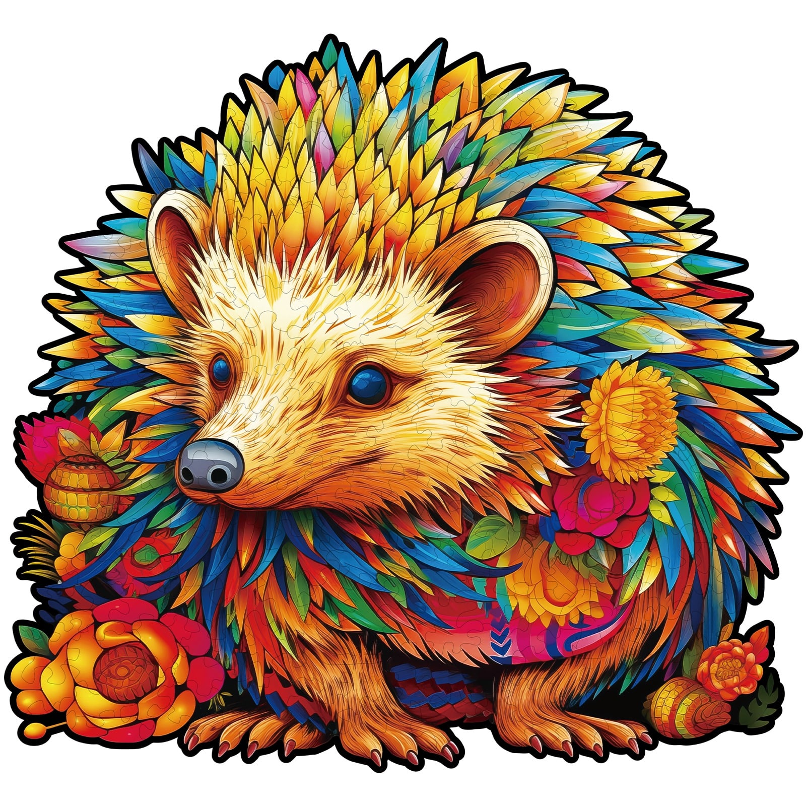 Wooden Jigsaw Puzzle-Smart Hedgehog