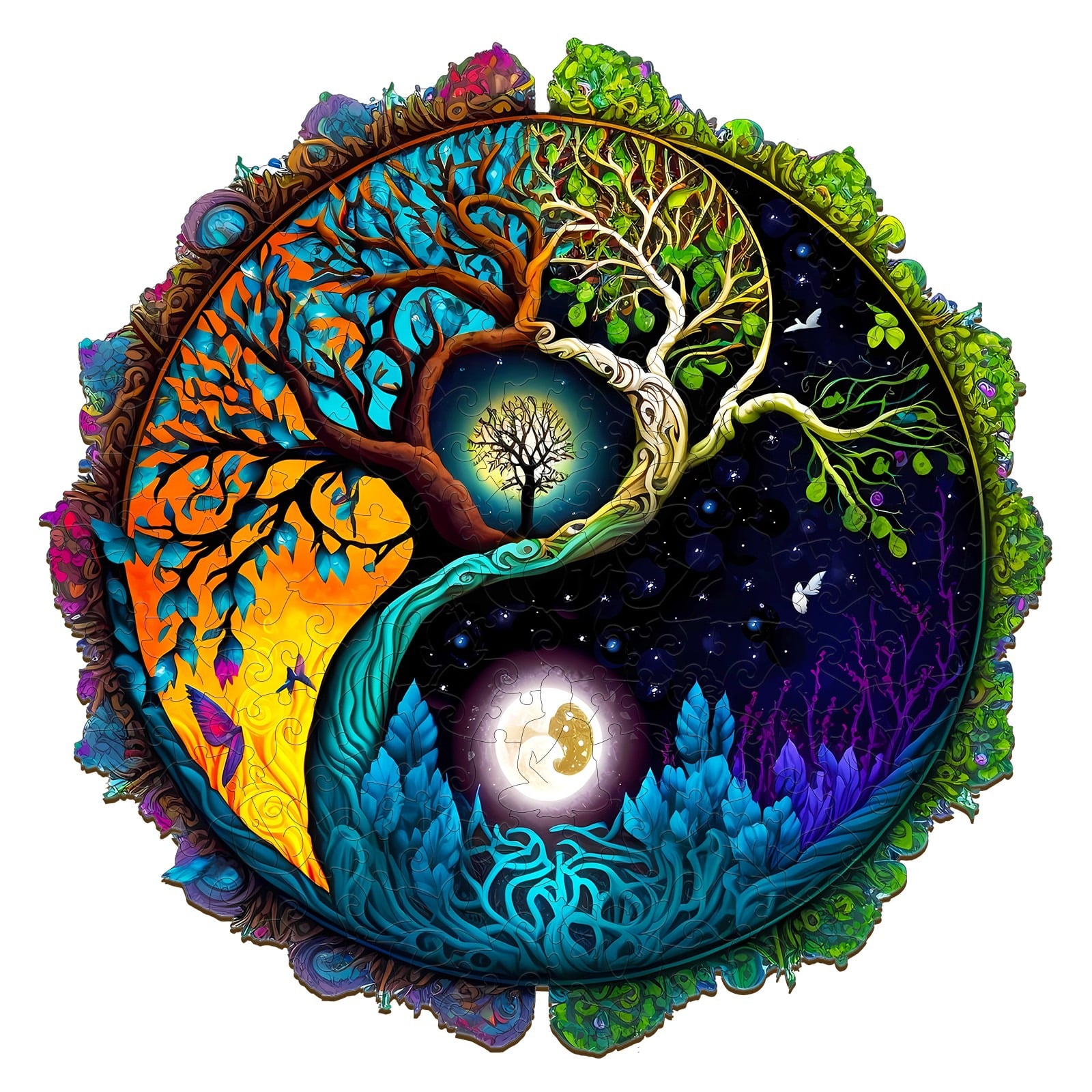 Wooden Jigsaw Puzzle-Yin-Yang Tree of Life 4
